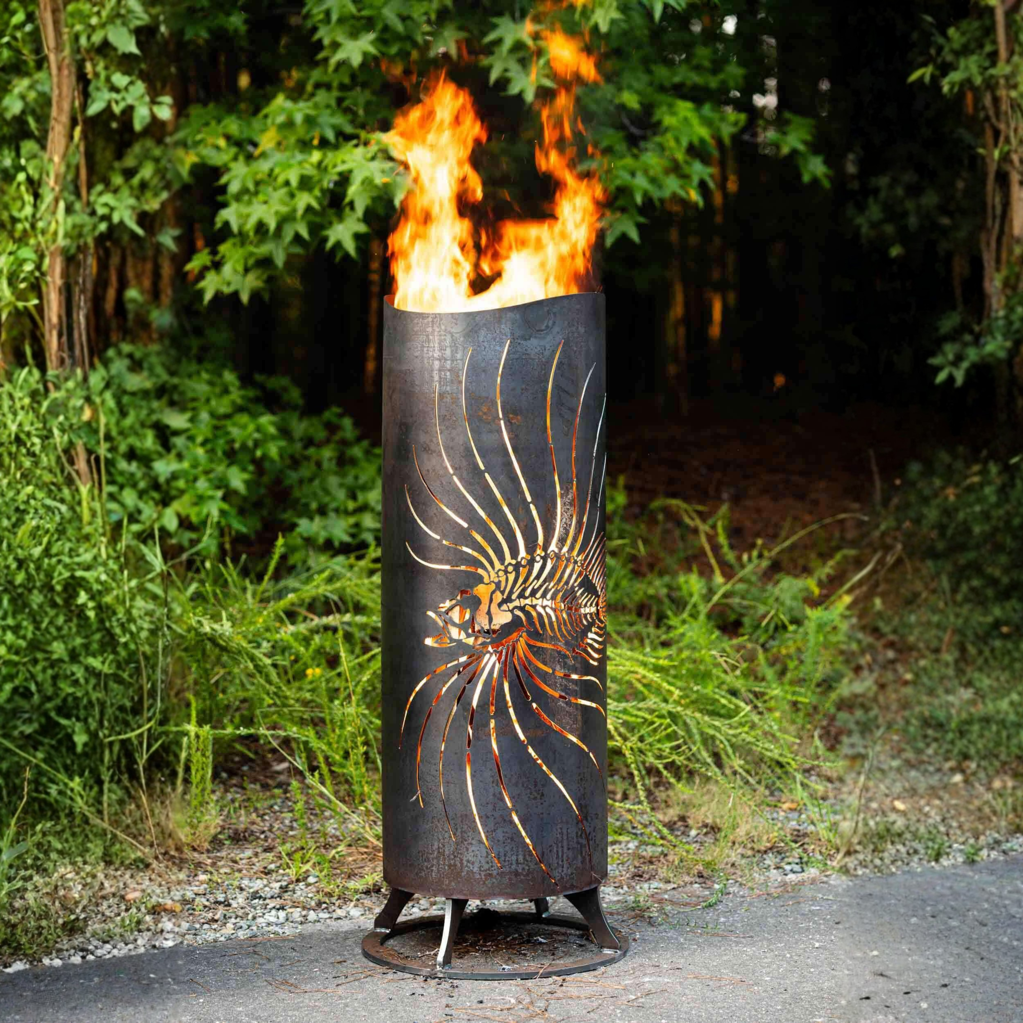 The Fire Column - Custom Metal Outdoor Fireplace - Cricket Forge