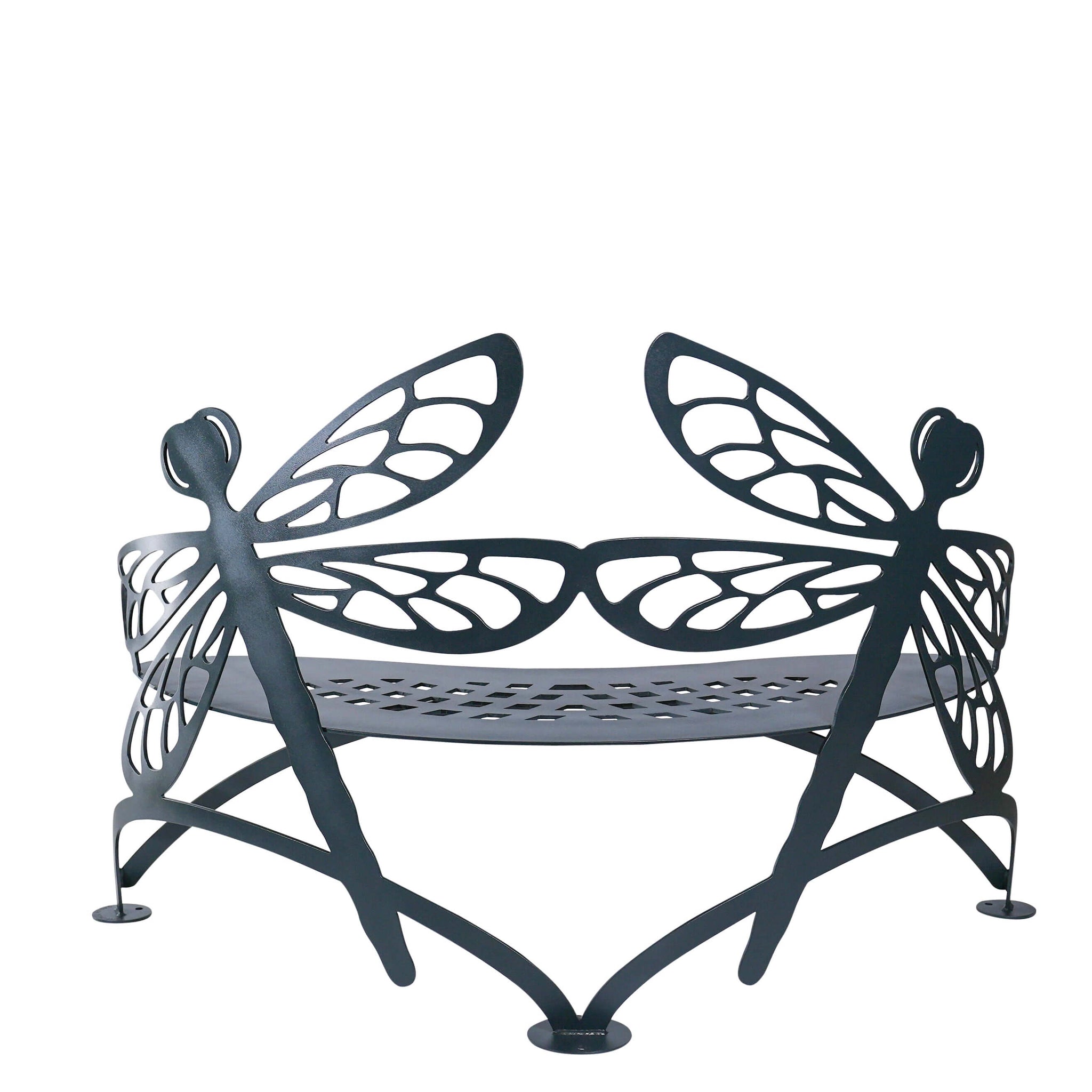 Dragonfly Bench - Outdoor Metal Garden Bench - Cricket Forge