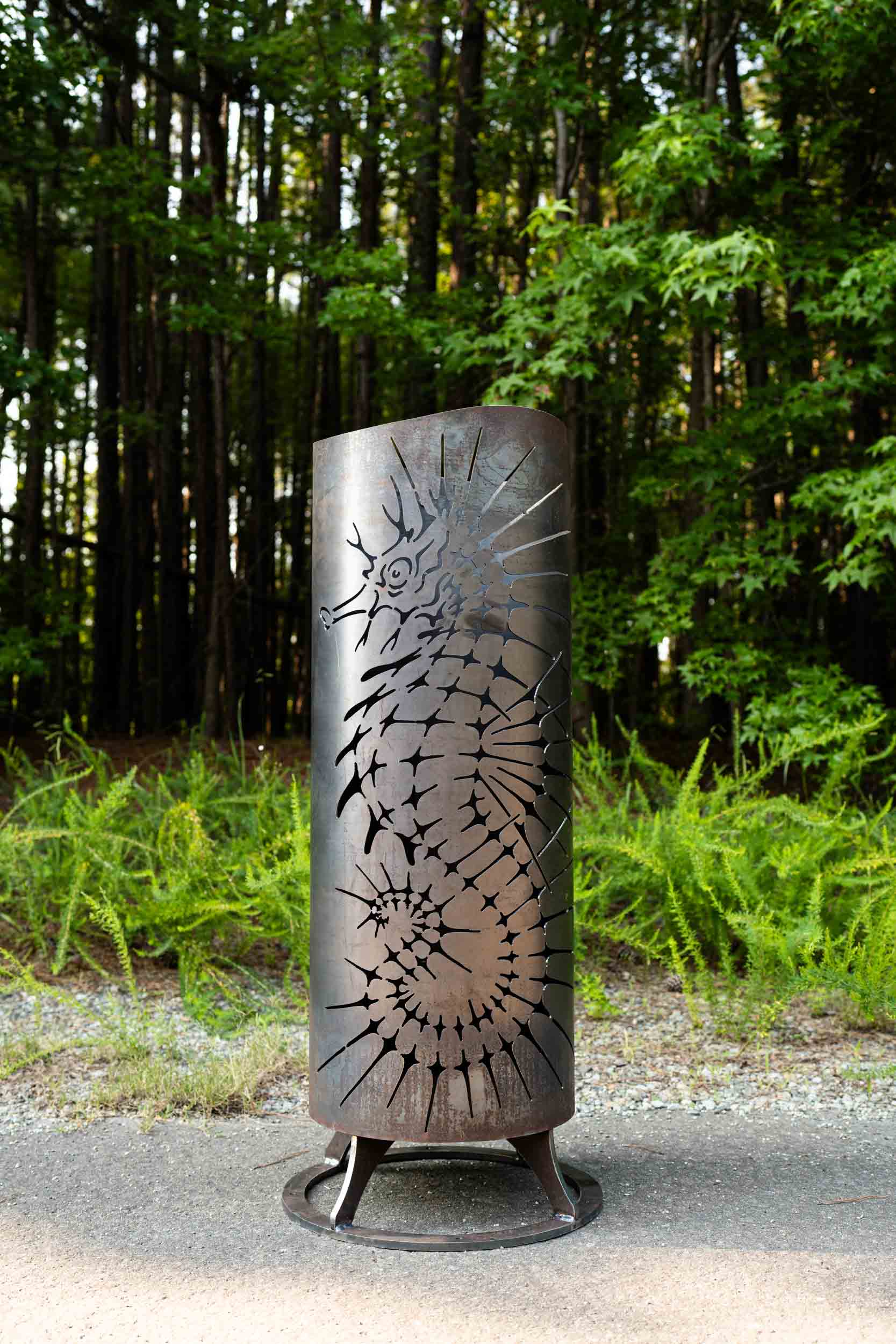 The Fire Column - Custom Metal Outdoor Fireplace - Cricket Forge