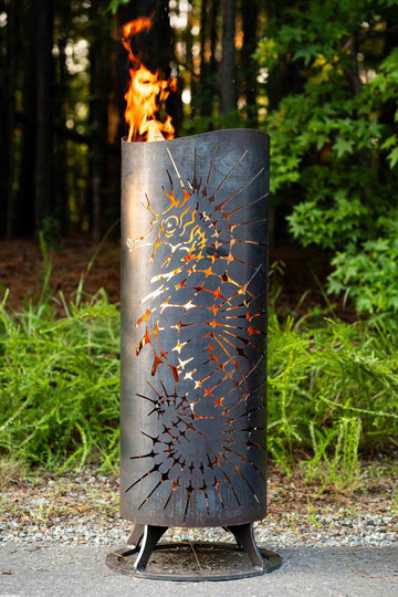 The Fire Column | Custom Metal Outdoor Fireplace | Cricket Forge