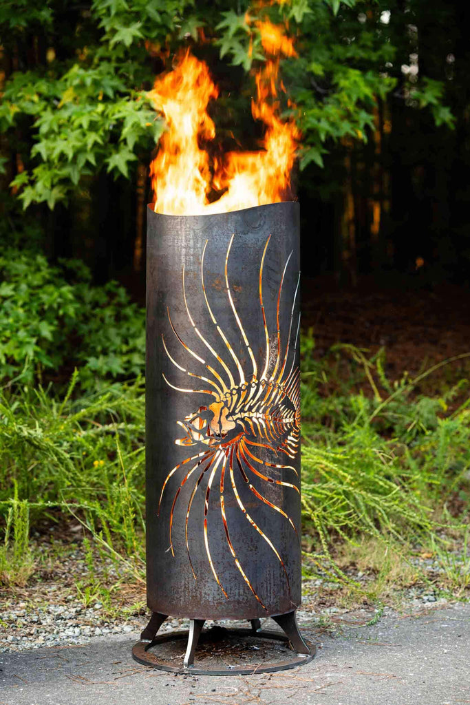 The Fire Column - Custom Metal Outdoor Fireplace - Cricket Forge