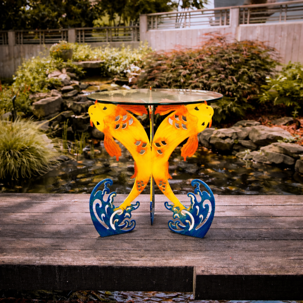 Three Graces Pedestal - Metal Patio Tables - Cricket Forge