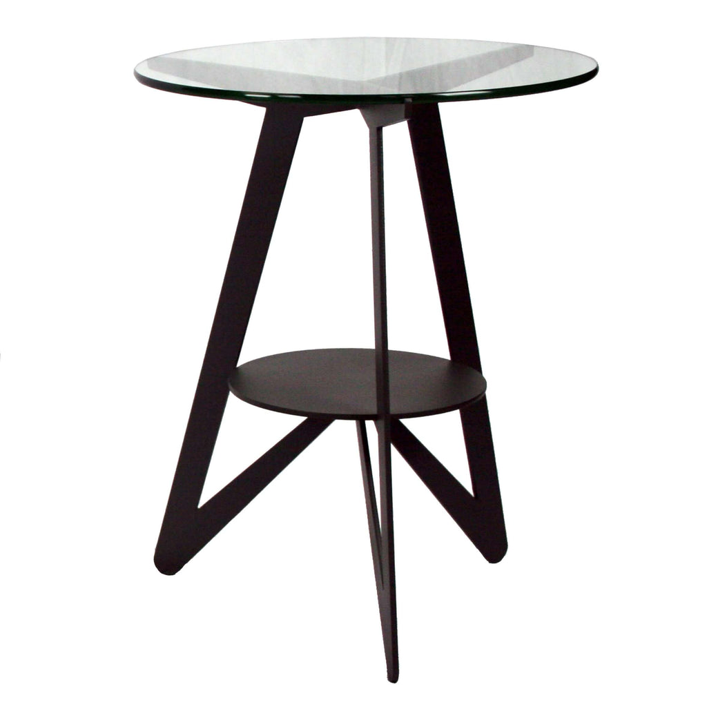 black metal acute angles side table