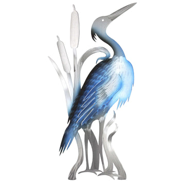 aluminum heron bird wall hanging