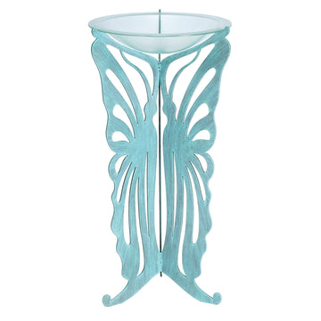 verdi green metal butterfly pedestal table