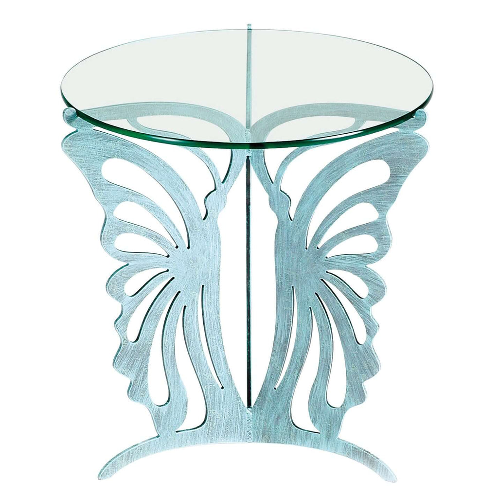 verdi green metal garden butterfly patio table