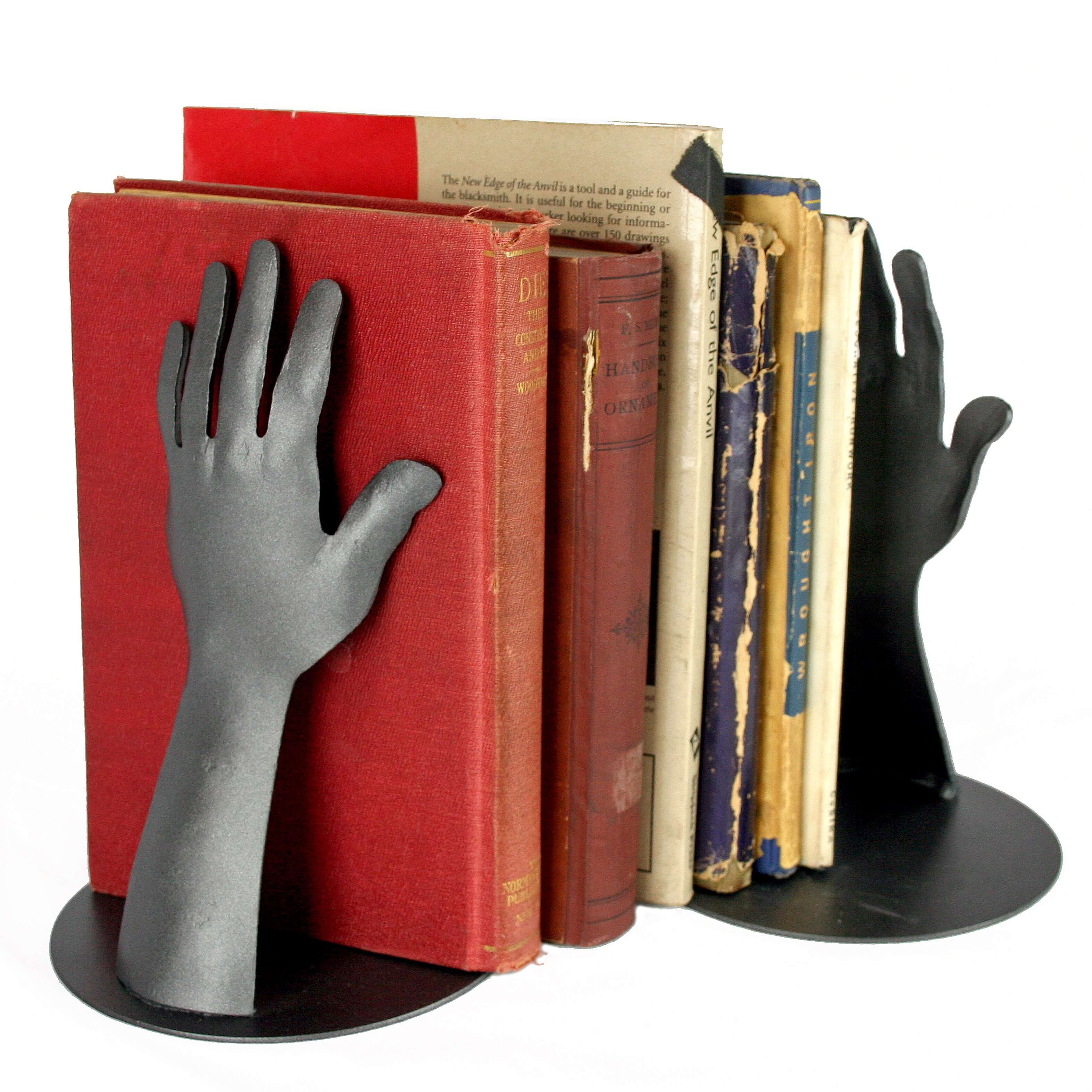 Hand Bookends - Metal Book End Sculpture - Cricket Forge