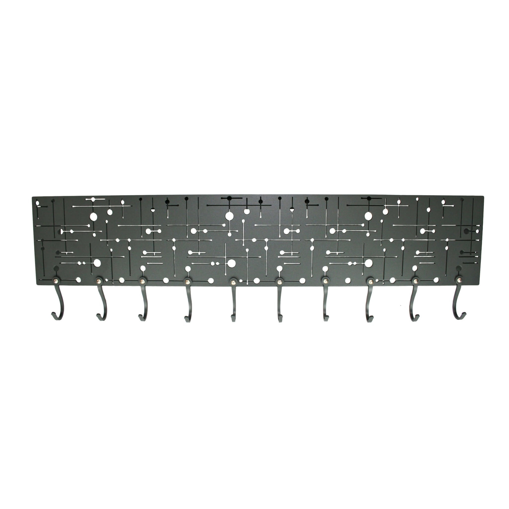 Mid-Century Pattern Wall Rack - Metal Coat Racks - Steel, Arc Grey ...