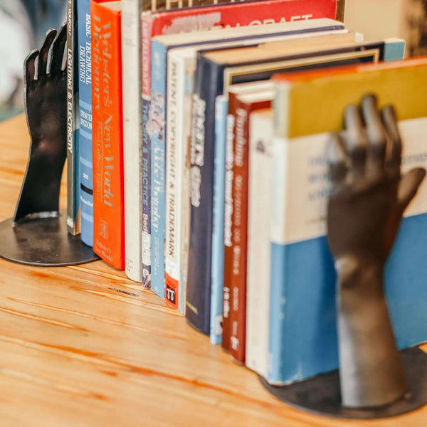 Hand Bookends - Metal Book End Sculpture - Cricket Forge